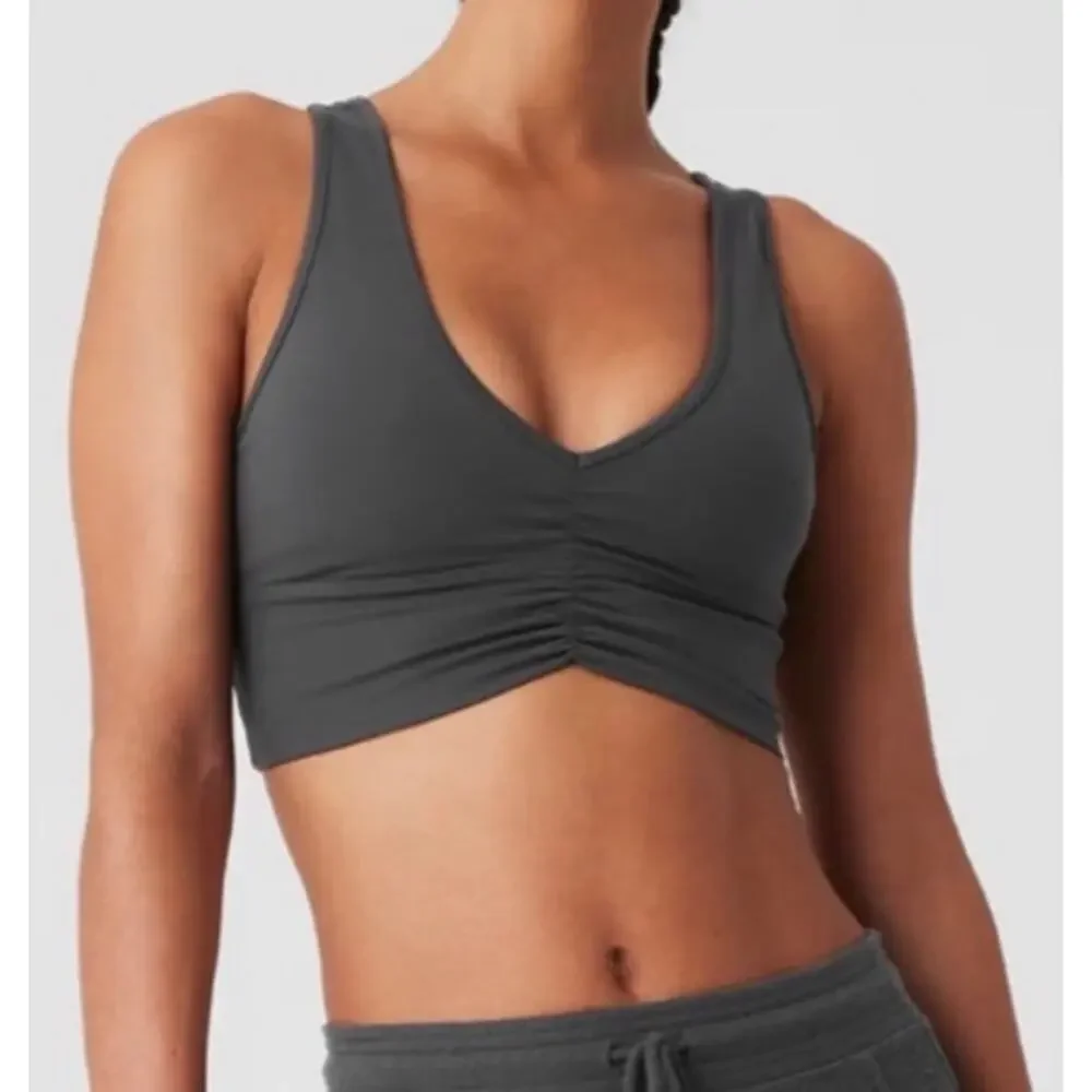 Alo Yoga Wild Thing bra V-neck design scrunched detail Size XS Workout
